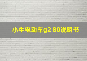 小牛电动车g2 80说明书